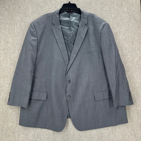 Linea Uomo Mens 60 Regular Gray 100% Wool 2 Button Blazer Sport Coat Jacket